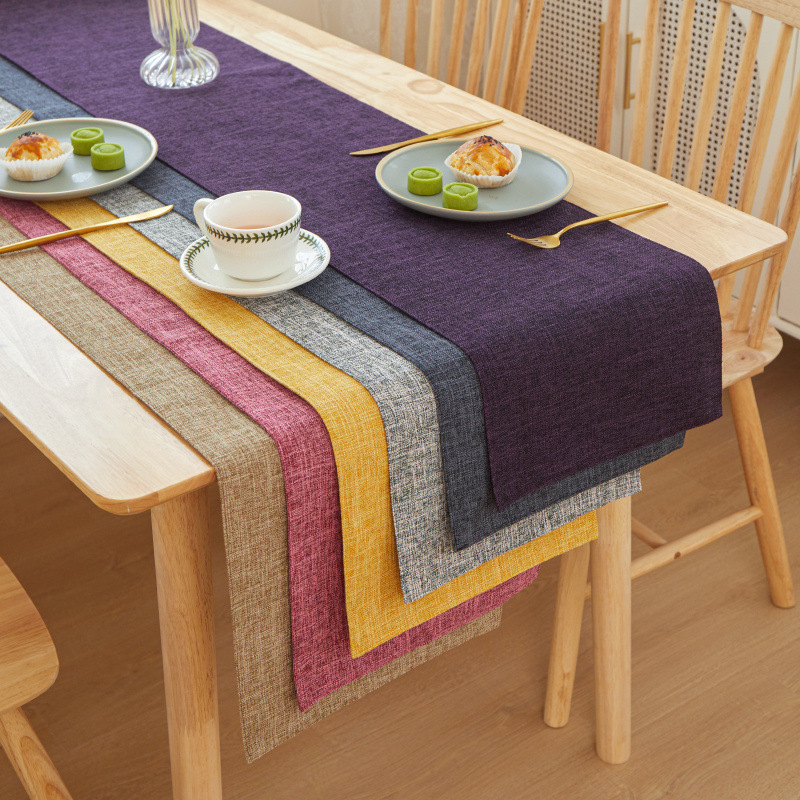 New Thick Linen Solid Color Li - đánh giá và giá Linen Table Runner