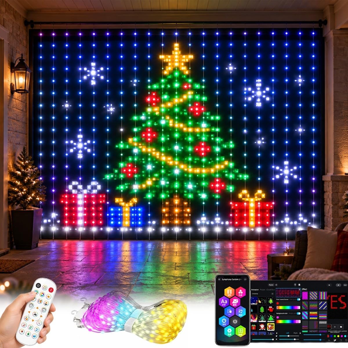 RGB Christmas Curtain Lights,  - đánh giá và giá Home Decor Free App
